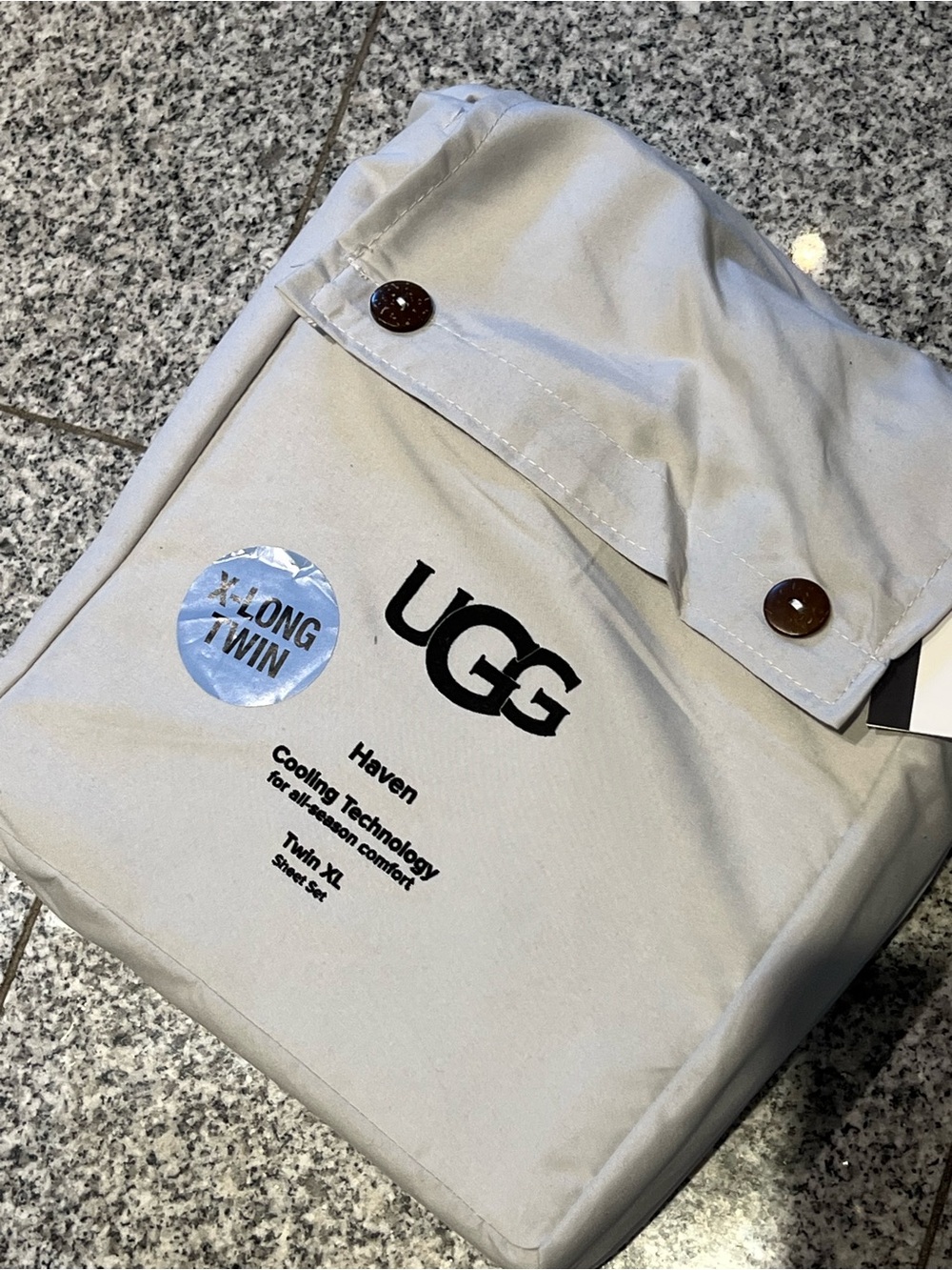UGG Haven Bedding Set in light gray/silver. Twin XL set new.